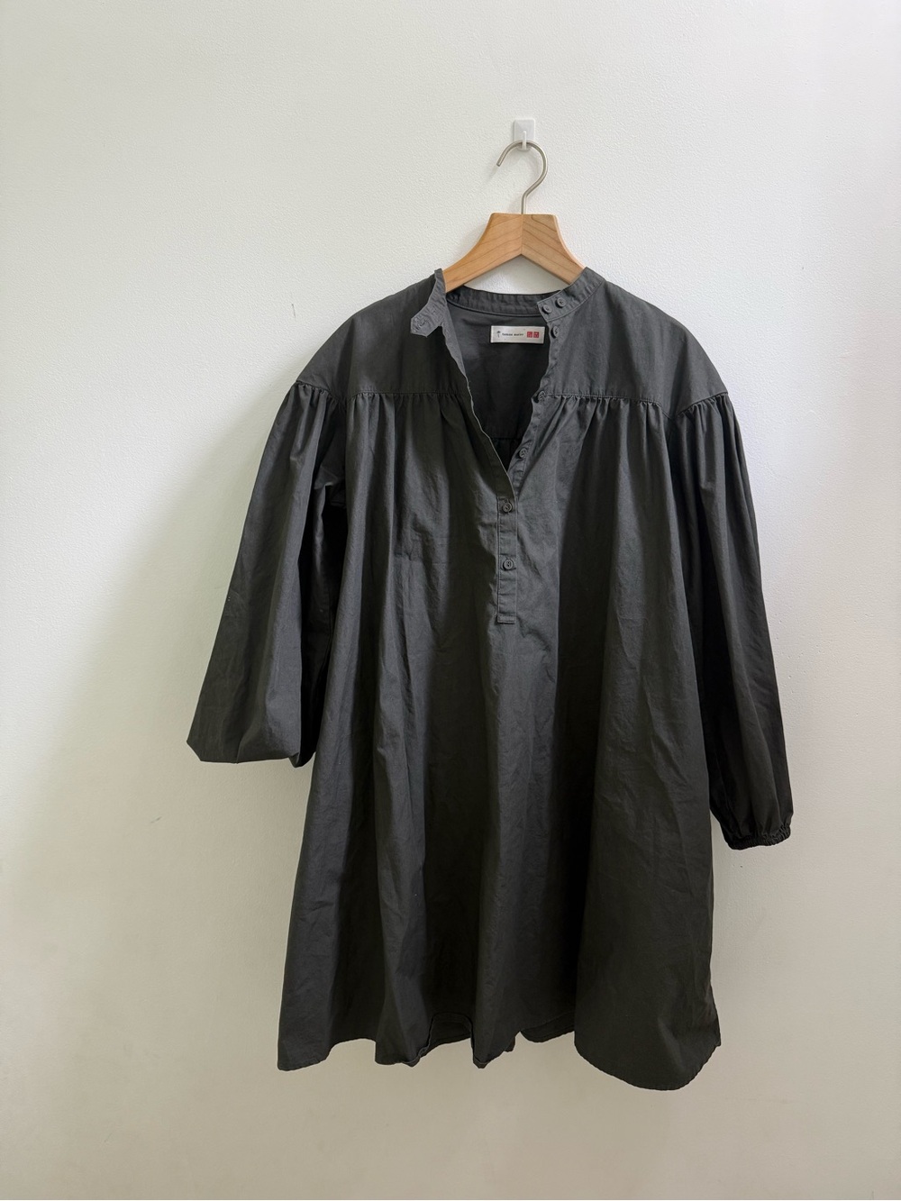 Uniqlo Black Oversized Poplin Tunic Dress